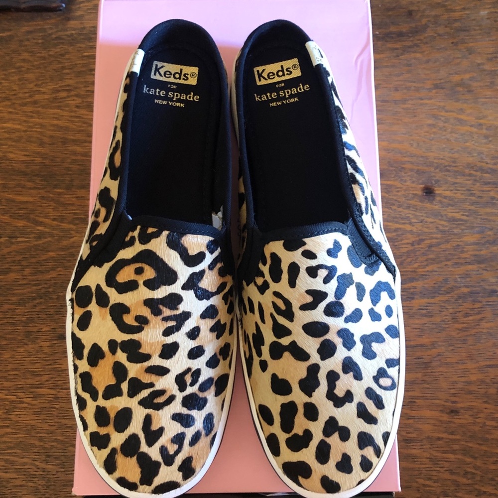 NIB Kate Spade Keds leopard slides- 9.5